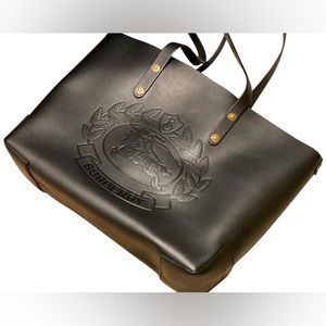 Burberry Black Leather Tote Bag